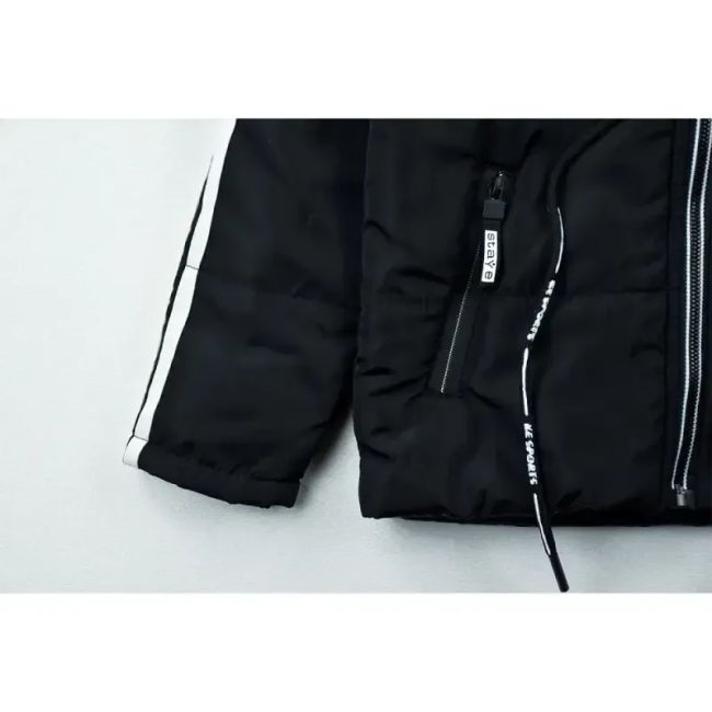 کاپشن پسرانه ADIDAS مشکی شمعی پاییزه و زمستانه