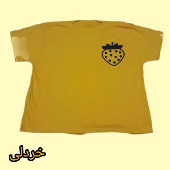 کراپ دخترانه طرح توت فرنگی صد در صد پنبه وارداتی