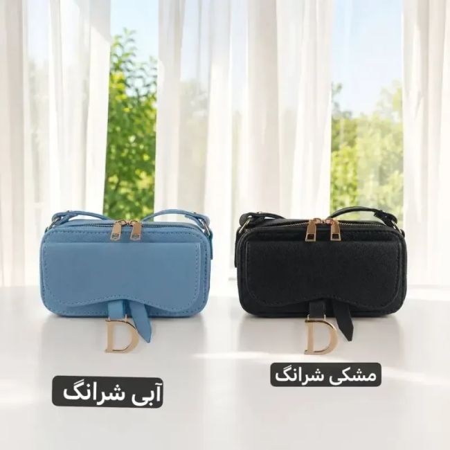 کیف پاسپورتی چرم مصنوعی زنانه روزمره و مهمانی بند بلند زیپدار