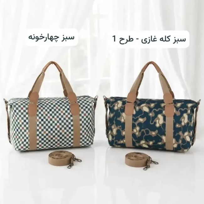 ساک مسافرتی و استخری پارچه ای کره ای با بند بلند و زیپ