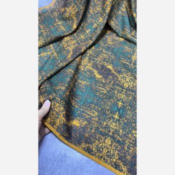 روسری نخی کاستوم طرح ساناز قواره بزرگ 140 سانتیمتر چرخ دوز