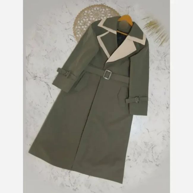 مانتو بارونی آستردار کتان تی سی جیب کاربردی قد 115 رنگبندی زنانه
