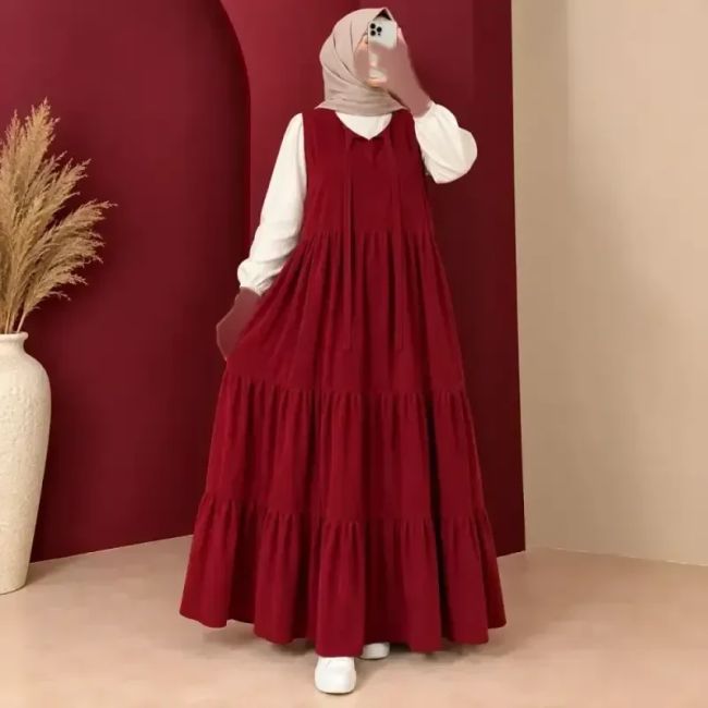پیراهن ساحلی حلقه ای بلند زنانه نخ لینن چیندار دکمهدار
