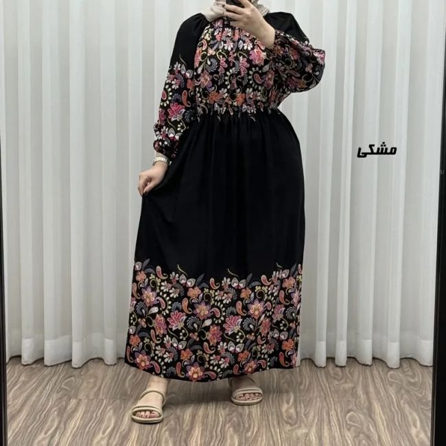پیراهن ساحلی نخی زنانه فری سایز مدل حاشیه ترمه مناسب سایز 38 تا 50