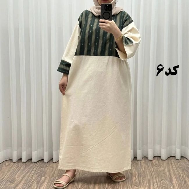 پیراهن کفتان لینن پاییزه فری سایز زنانه تا سایز 50 شیک و راحت کمربند دار بدون سایه اندازی