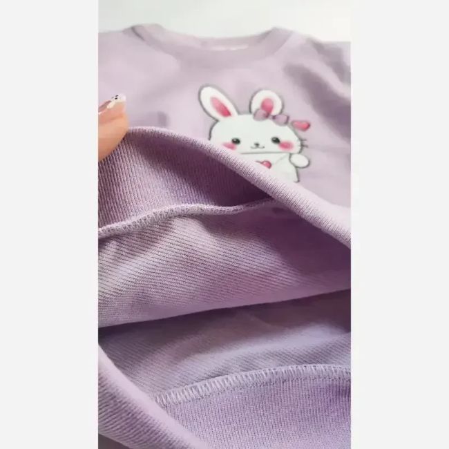 ست بلوز و شلوار دخترانه طرح خرگوش جنس دورس گلکسی سایز 35 و 40 (2)
