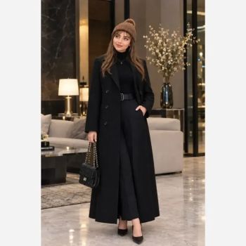 پالتو تک زنانه آیلار جنس کتان کجرا ضخیم مناسب فصل سرما سایز یک و دو