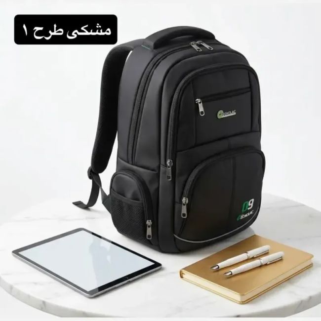 کوله پشتی برزنت فول آپشن جیب دار دارای پورت USB و هندزفری