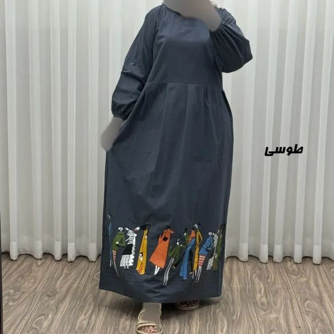 پیراهن ساحلی زنانه لینن فری سایز مدل کمرکش مناسب تا سایز 48