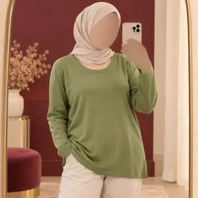 تونیک بافت وارداتی یقه گرد مدل آزاد فری سایز مناسب تا سایز 52 چهارفصل