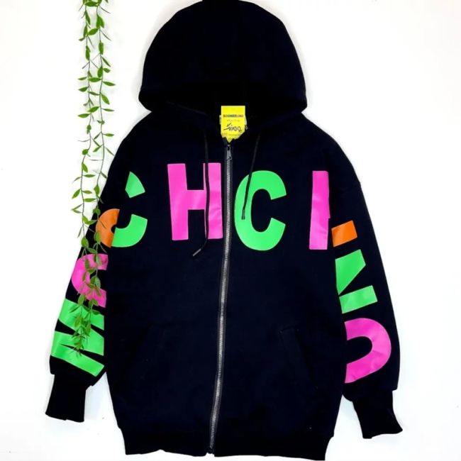 سویشرت دورس تو کرکی آستین فینگردار مشکی اسپرت دخترانه و پسرانه
