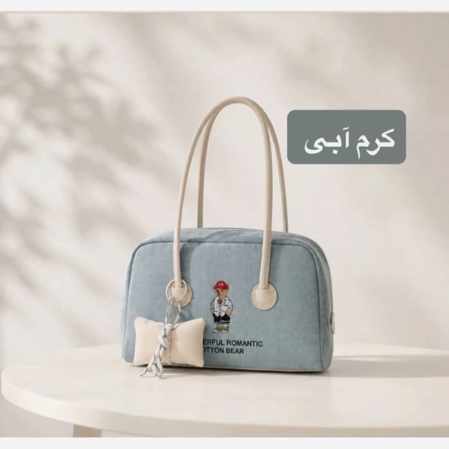 کیف زنانه روزمره پارچه ای طرح کنف با آستر ساتن