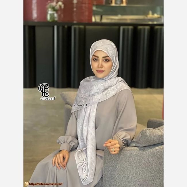 روسری مجلسی زنانه طرح مروارید نخ کاستوم سیتو قواره بزرگ 140 سانتیمتر دورچرخدوز