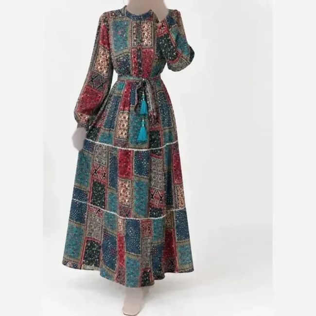 کرتی هندی ملیله دوزی نخ وارداتی قد 140 سایز 40 تا 50