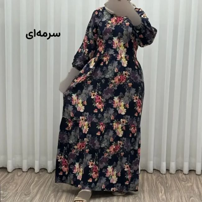 پیراهن ساحلی زنانه مدل گل یخی جنس ابرباد فری سایز مناسب تا 44