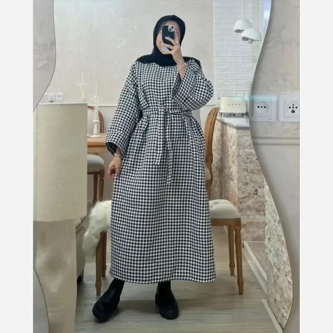 کفتان زنانه مدل زارا جنس پیردوپیل رنگ مشکی فری سایز