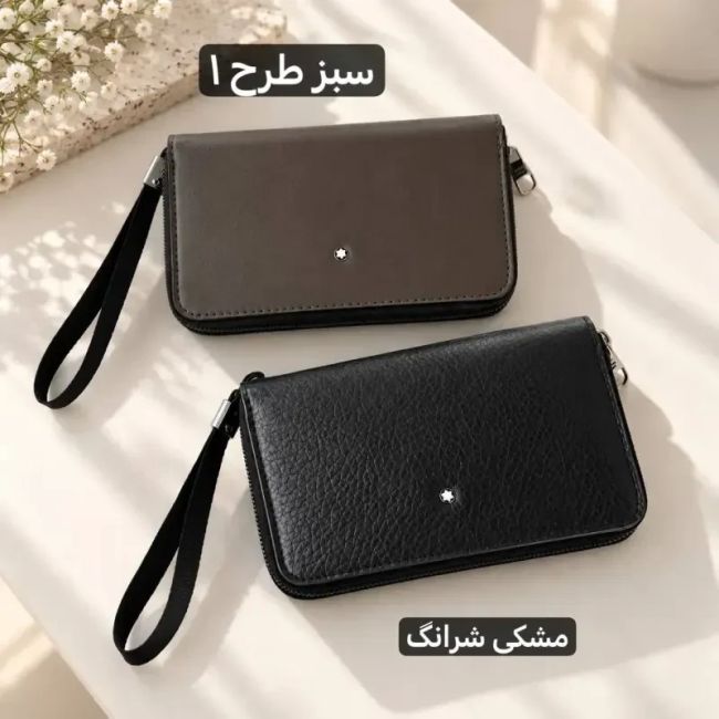 کیف مردانه چرم مصنوعی روزمره جا موبایل و جاکارتی