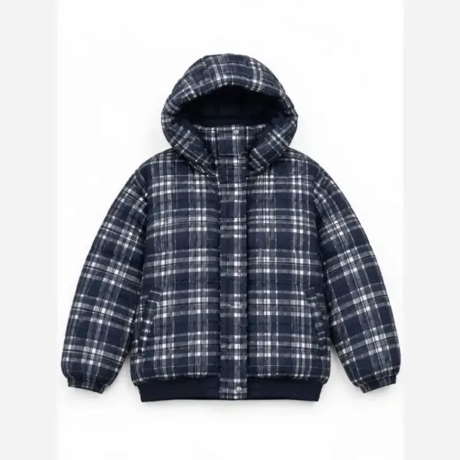 کاپشن چهارخونه جنس بارونی سایز M تا 2XL قد 56