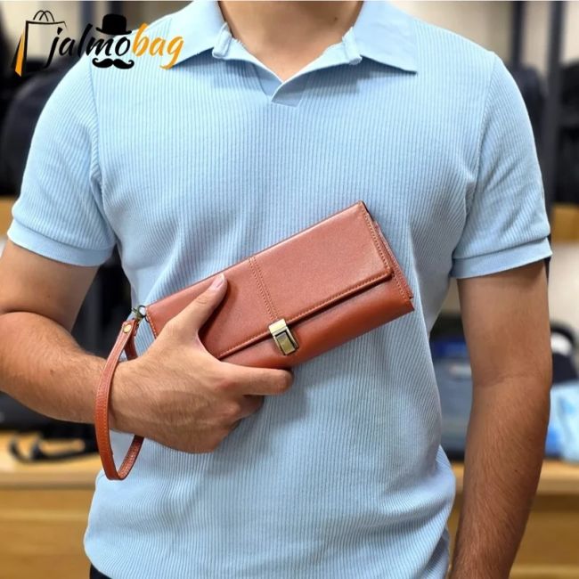 کیف دستی پاسپورتی چرم اصل گاوی مردانه (2)
