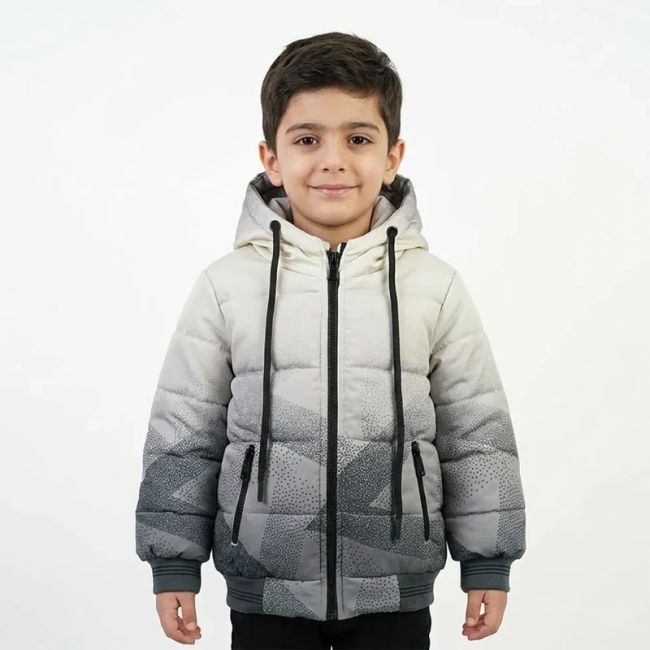 کاپشن پسرانه برزنتی آبرنگی طوسی پاییزه و زمستانه