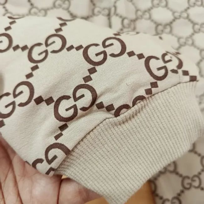 بلوز شلوار دورس بچگانه طرح Gucci رنگ ماسه ای سایز 40 تا 50