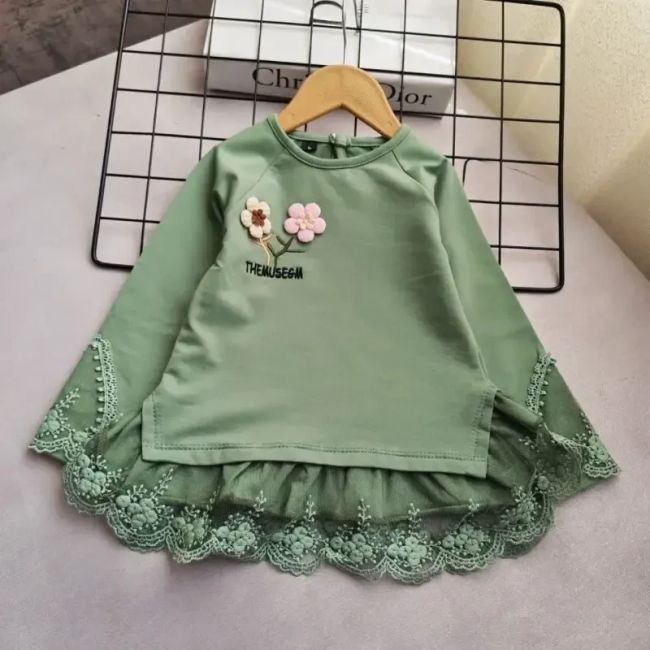 بلوز سارافون مجلسی دخترانه دورس و گیپور سایز 1 تا 5 سال