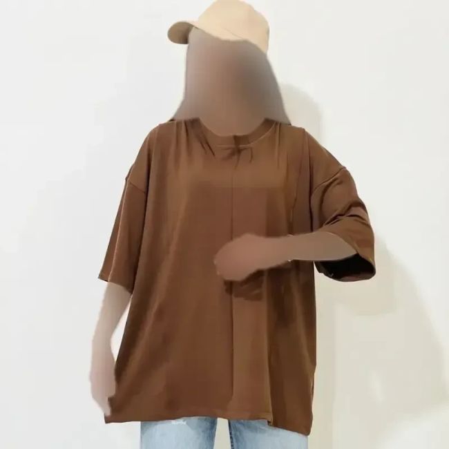 تیشرت باکسی زنانه گلکسی دورسینه 1200 سانت قد 64 سانت