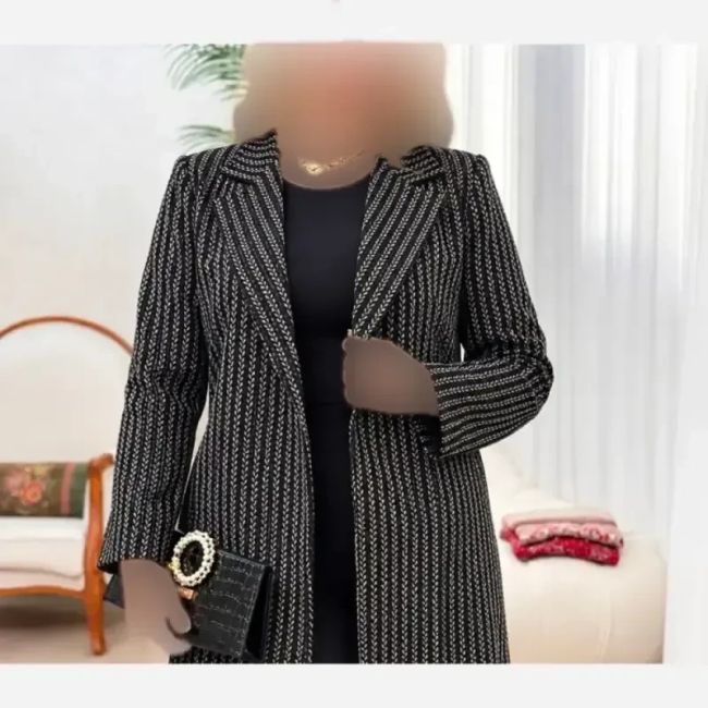 کت تک پاییزه مدل آلما جنس توییت گندمی فری سایز
