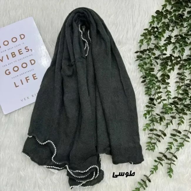 شال ساده نخی وارداتی دورنوار قواره 200 در 69 سانتیمتر