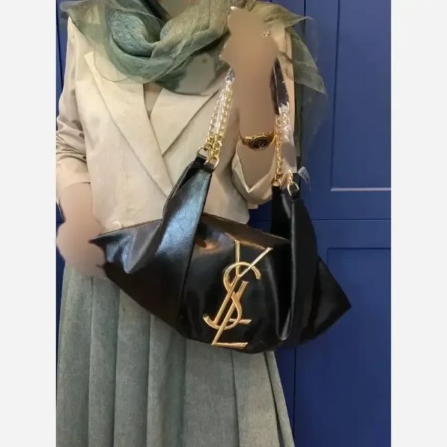 کیف یاشیل چرم با کیفیت طلایی و نقره ای