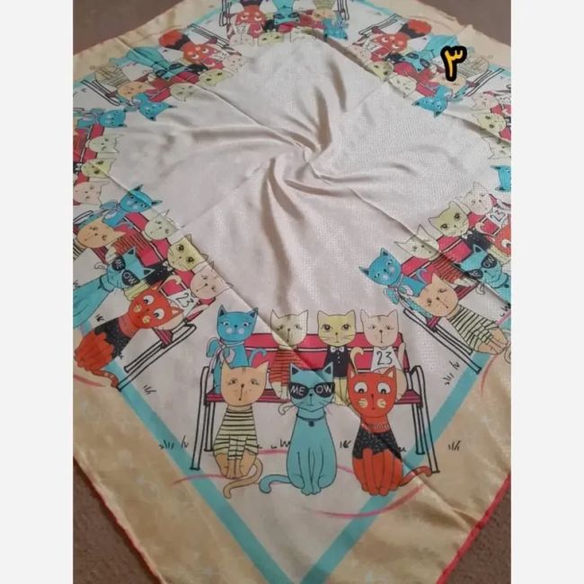 روسری سوپرنخ دخترانه فانتزی دست دوز قواره 100