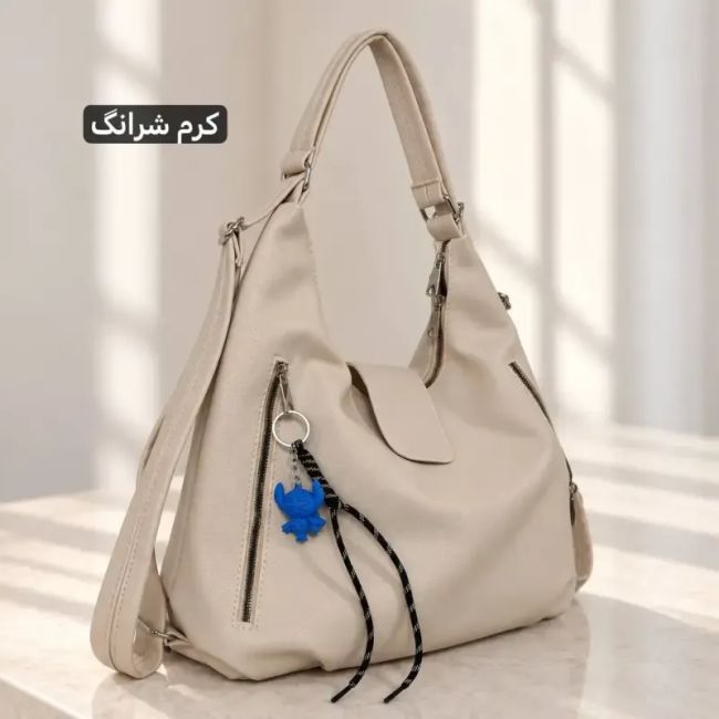 کیف دو کاره دستی و کوله پشتی دخترانه چرم مصنوعی روزمره مدرسه و دانشگاه ابعاد 36 در 35 سانتیمتر