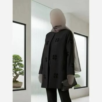 مانتو مزونی گلدوزی زنانه مدل زنبق جنس مازراتی نخ توییست درجه یک