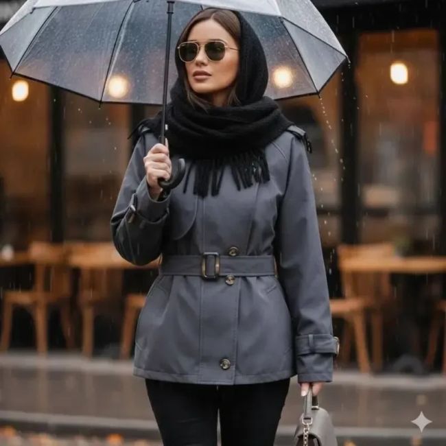 ترنچ کت زنانه کتان زارا آستردار مدل الین