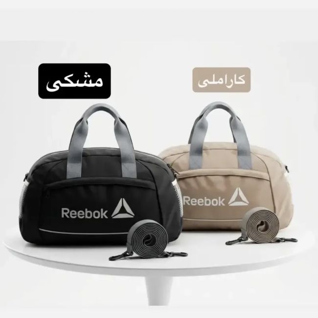 ساک ورزشی پارچه ای بند دار با سه جیب بیرونی ابعاد 45 در 25 در 15 سانتیمتر