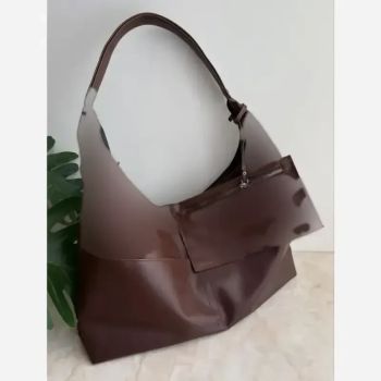 کیف زنانه شل شرانگ وارداتی طرح دو جیب جلو مشکی شکلاتی