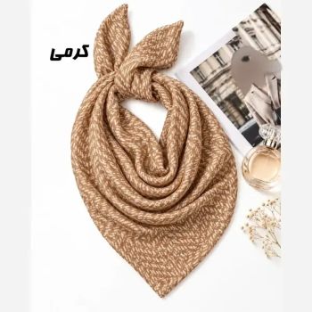 مینی اسکارف طرحدار نخی قواره 65 در 65 مناسب روزمره