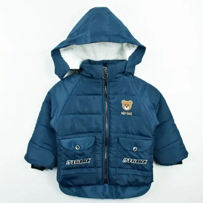 کاپشن پسرانه تدی اطلسی شمعی زیپ دار پشت چاپ مناسب پاییز و زمستان ایران