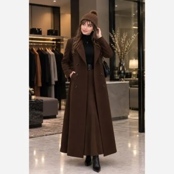 ست پالتو و دامن کتان کجراه گرم و ضخیم فصل سرما رنگبندی متنوع سایزبندی