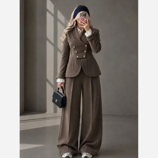 ست کت و شلوار زنانه آنجل جنس توییت سایز 36 تا 50