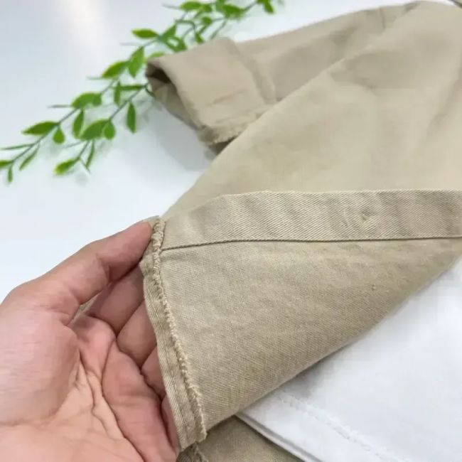 ست پاییزه بچگانه پیراهن کتان و تیشرت رنگ کرم 3 تا 12 سال