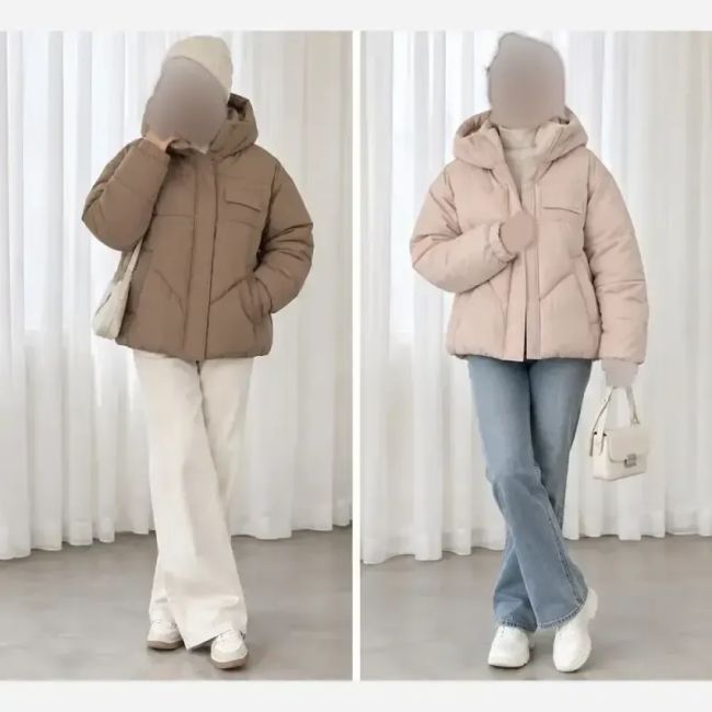 کاپشن وارداتی پفکی جنس بارانی داخل پشم سفید سایز M L XL 2XL