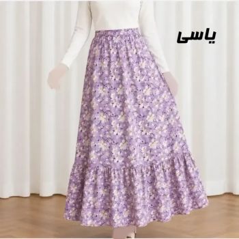 دامن زنانه نخی پارچه خارجی فری سایز مناسب تا سایز 52