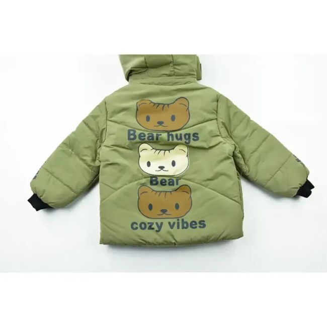 کاپشن پسرانه BEAR سبز شمعی آستر خز پاییزه و زمستانه