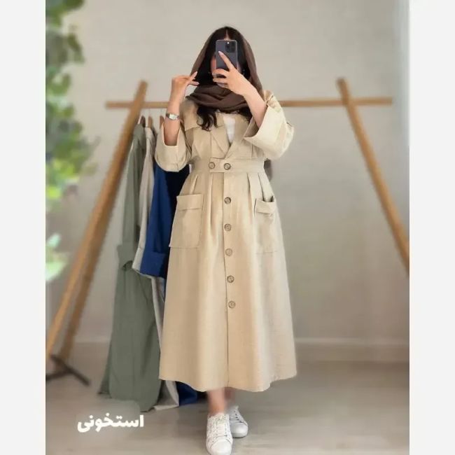 مانتو بلند تابستانه مدل ماربل جنس شانتون فری سایز رنگبندی متنوع