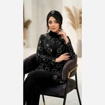 کت شلوار مجلسی زنانه جنس مازراتی گرم وارداتی منجوق دوزی شده سایز 38 تا 54