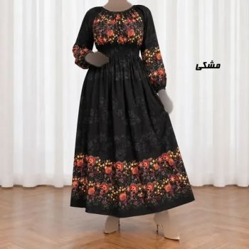 پیراهن ساحلی زنانه نخی کش دار طرح حاشیه برگ فری سایز