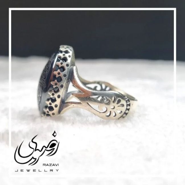 انگشتر حدید صینی مردانه طرح نیزه