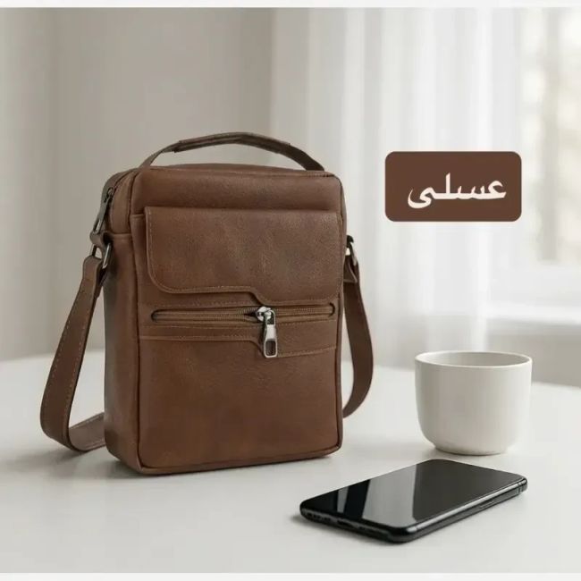 کیف مردانه چرم مصنوعی اسپرت و روزمره بند دار