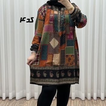 تونیک نخی وارداتی طرح چهل تیکه سایز بزرگ زنانه و دخترانه کد 1612